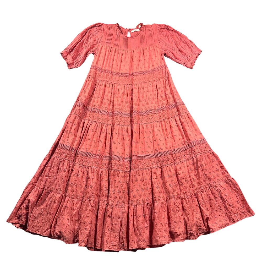 Doen Minetta Tiered Embroidered Midi Maxi Dress - Picture 8 of 12